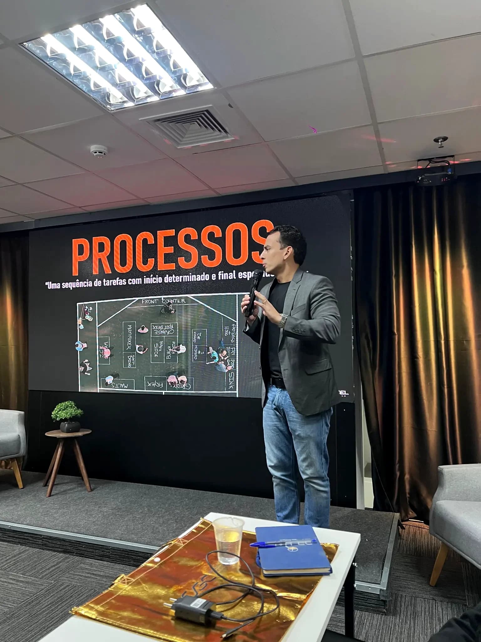 Vitor Novaes apresentando o tema Processos